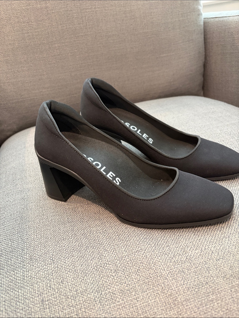 AEROSOLES Black Block Heel Pumps